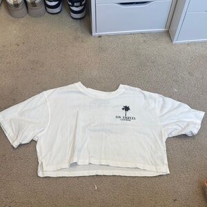 Aeropostale White Boxy Crop T-Shirt